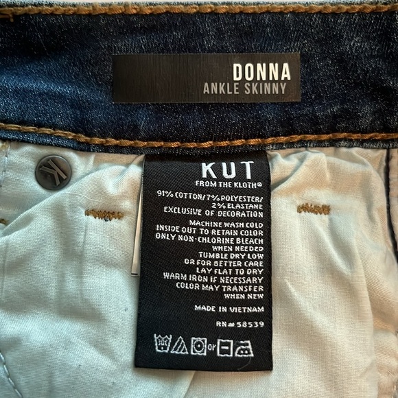 Kut From The Kloth Donna Ankle Skinny Mid Rise Size 2 - Picture 11 of 16